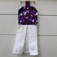 Purple Abstract Hanging Tea Towel