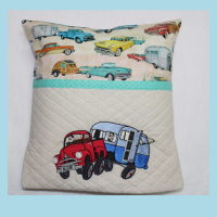 Wonky Car and Caravan Reading Cushion