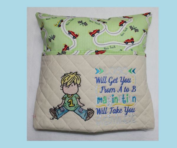 Seated Boy Reading Cushion