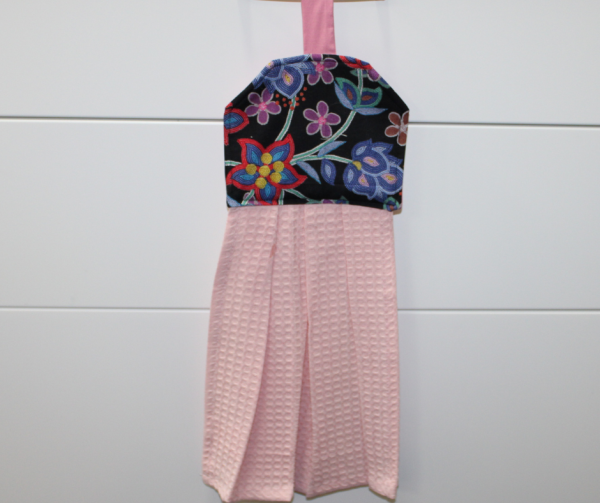 Abstract Flowers Hanging Tea Towel