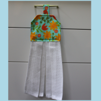 Bright Flowers Hanging Tea Towel