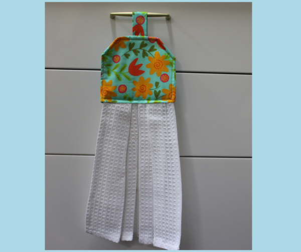 Bright Flowers Hanging Tea Towel