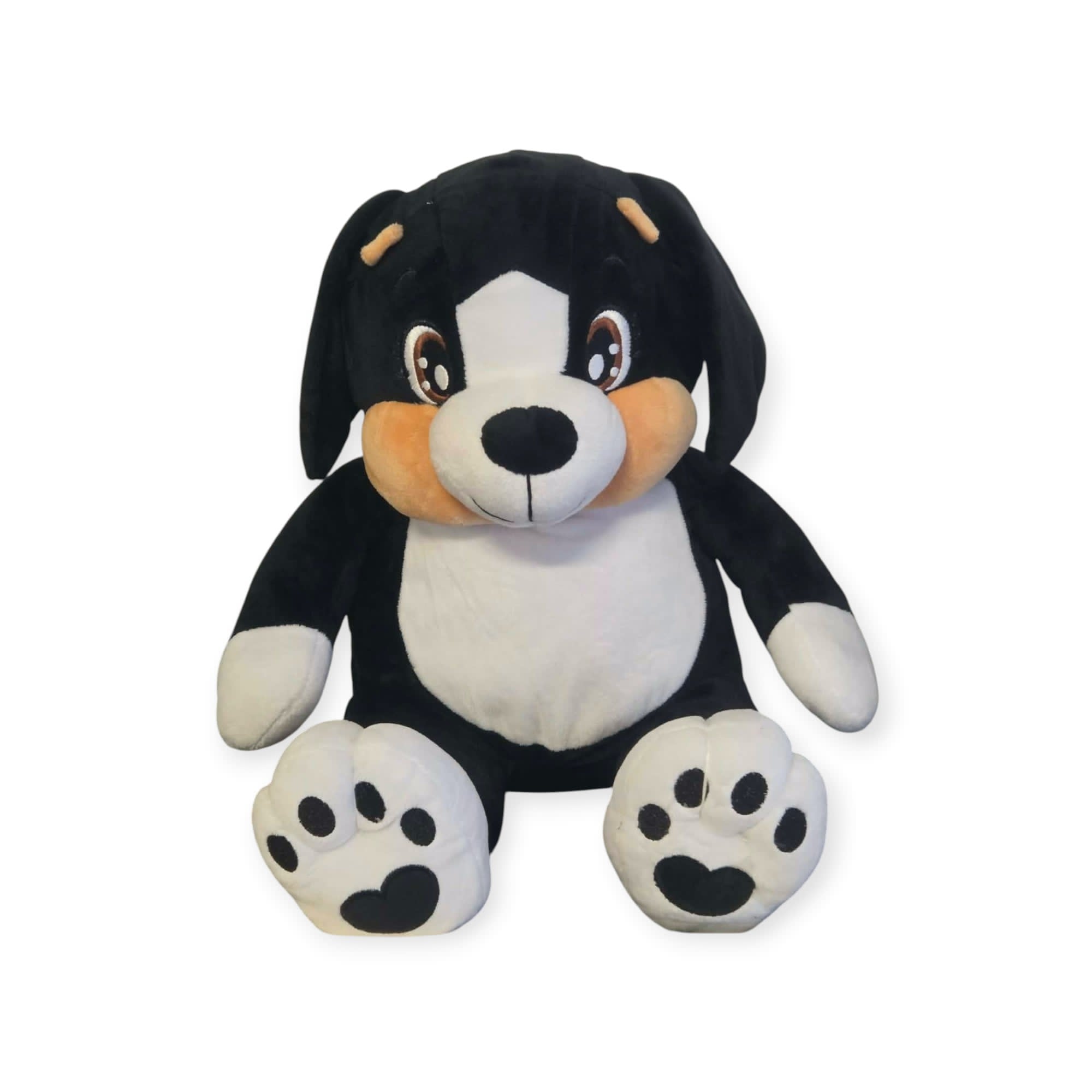 Remembear Black Dog — Custom Embroidered Belly