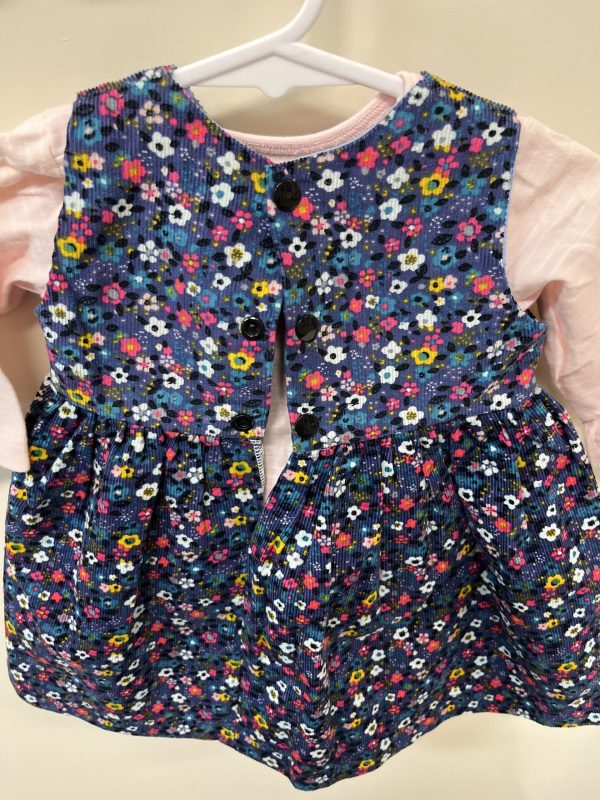 Blue Flower Dress with Apricot Shirt - Image 2