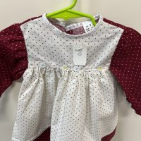 Cream and Red Brushed Cotton Dress