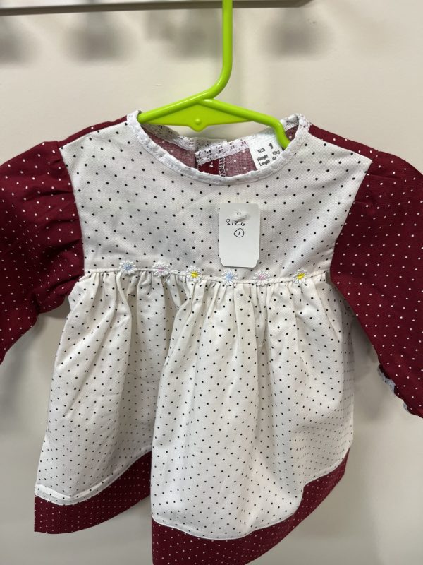 Cream and Red Brushed Cotton Dress