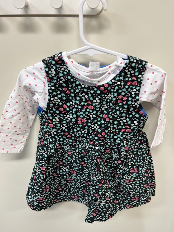 Dark Navy Dress with White Heart Shirt