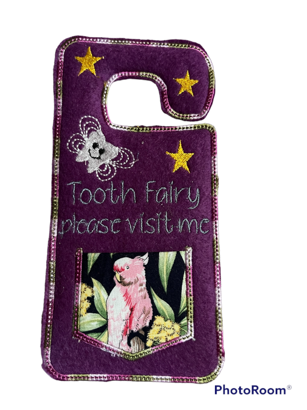 Purple Tooth Fairy Door Hanger