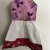 Minnie Mouse Hanging Tea Towel with Red Sash