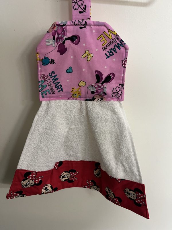 Minnie Mouse Hanging Tea Towel with Red Sash