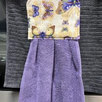 Purple Butterflies Hanging Tea Towel