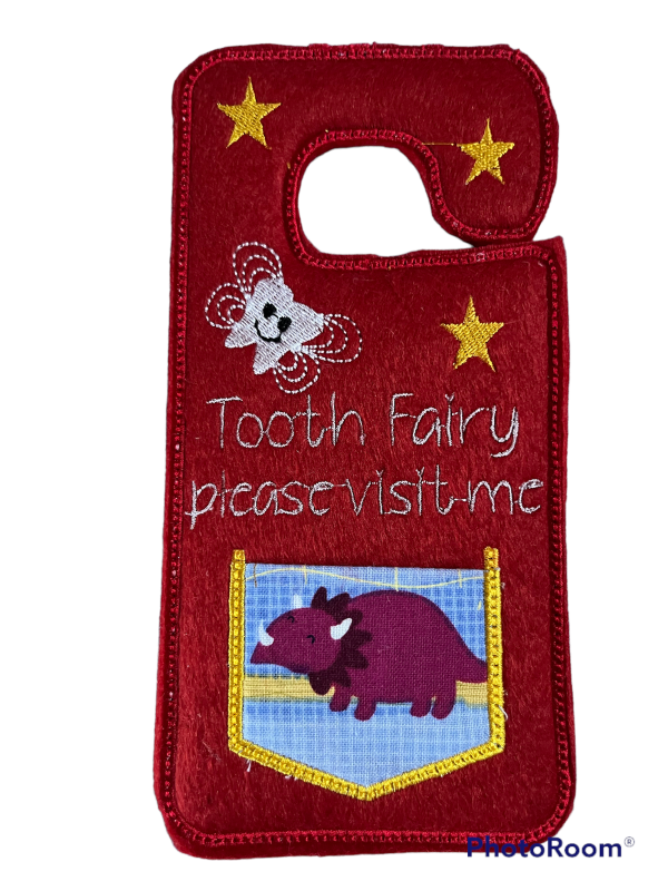Dark Red Tooth Fairy Door Hanger