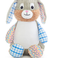 Harlequin Patchwork Blue Bunny Cubbie