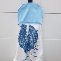 Blue Rooster Hanging Tea Towel